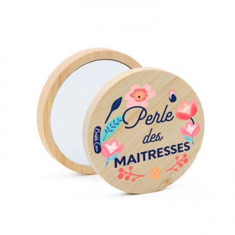 Miroir de poche en bois...