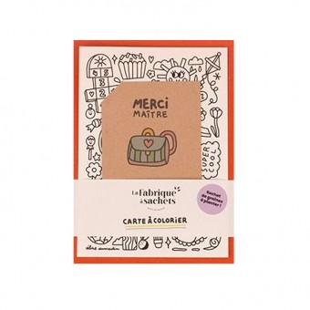 Merci Maître coloring card,...