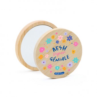 Miroir de poche en bois...