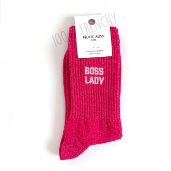 Boss lady socks, pink with...
