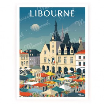 Affiche Libourne Place du...