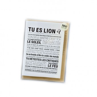 Birthday card Leo zodiac sign