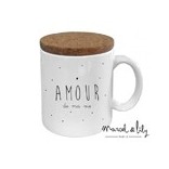 Mugs à messages et à textes, Marcel et Lily, mug noir et blanc made in France